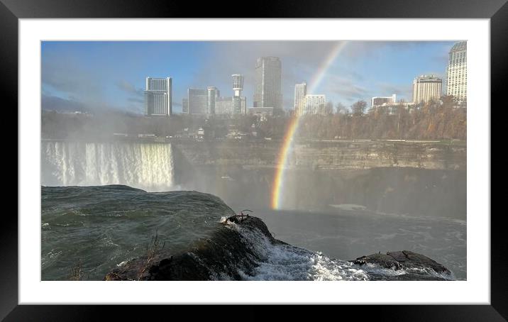 Rainbow at Niagara falls Framed Mounted Print by Daryl Pritchard videos