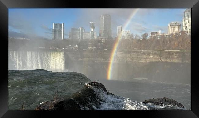 Rainbow at Niagara falls Framed Print by Daryl Pritchard videos