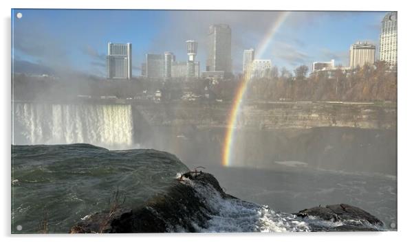 Rainbow at Niagara falls Acrylic by Daryl Pritchard videos