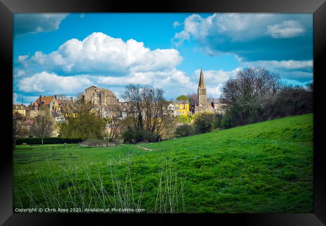 Malmesbury and its Abbey Church Framed Print by Chris Rose