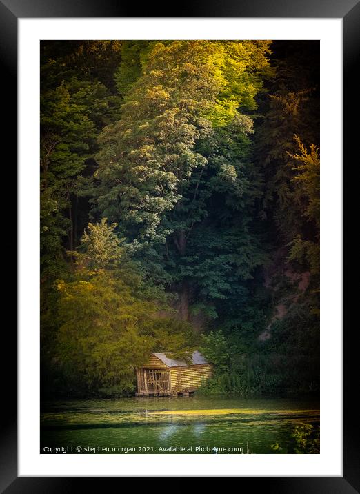 Autumnal lake Framed Mounted Print by stephen morgan