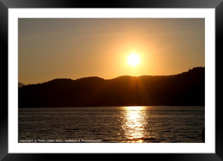 Sun setting in paradise Framed Mounted Print by Pelin Bay
