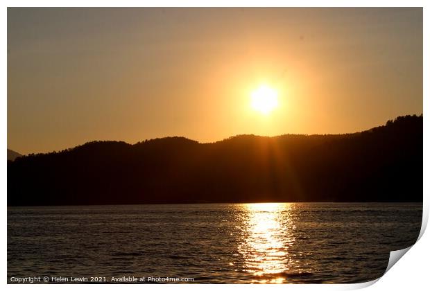 Sun setting in paradise Print by Pelin Bay