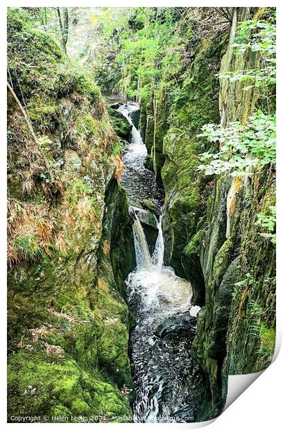 The flowing waterfall Print by Pelin Bay