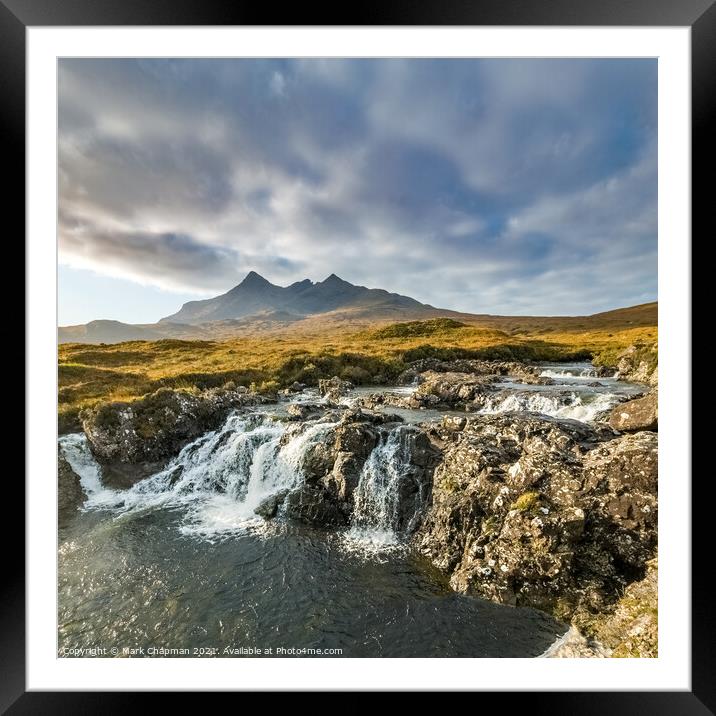 Allt Dearg Mor waterfall and Black Cuillin mountains, Skye Framed Mounted Print by Photimageon UK