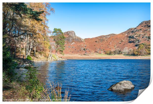 Outdoor Blea Tarn in the Langdales hanging Valley in the Lake District Print by Dave Collins