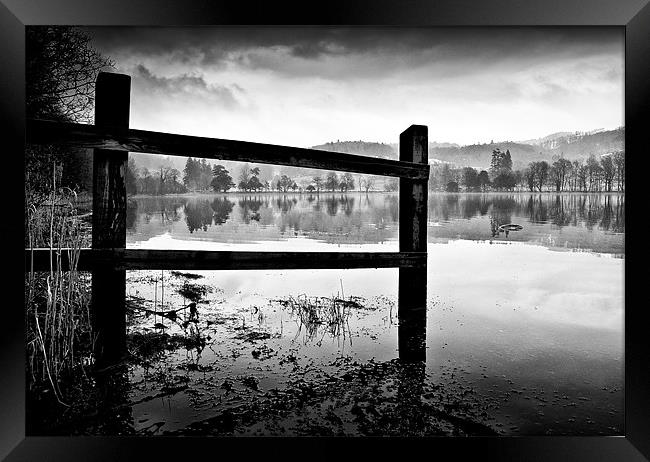 Moody Coniston Framed Print by Jason Connolly