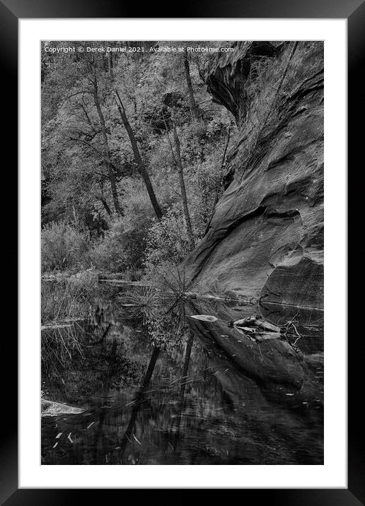Oak Creek Canyon, Sedona (mono) Framed Mounted Print by Derek Daniel