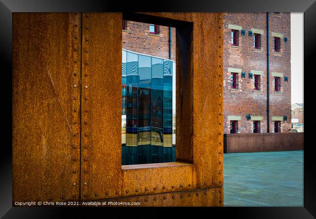 Rust and glass, Gloucester Docks Framed Print by Chris Rose