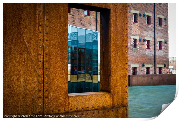 Rust and glass, Gloucester Docks Print by Chris Rose