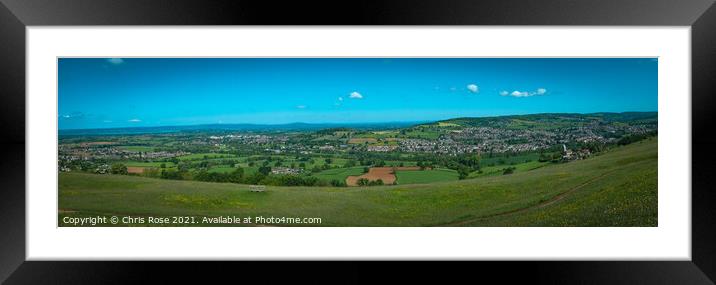 Panoramic long distance views from the Cotswold Way long distanc Framed Mounted Print by Chris Rose