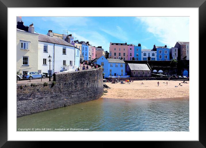 Harbor beach, Tenby, South Wales, UK. Framed Mounted Print by john hill