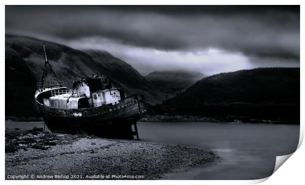 Old Boat of Coal Print by Andrew Bishop