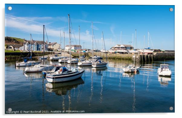 Aberaeron Harbour Ceredigion Wales Acrylic by Pearl Bucknall