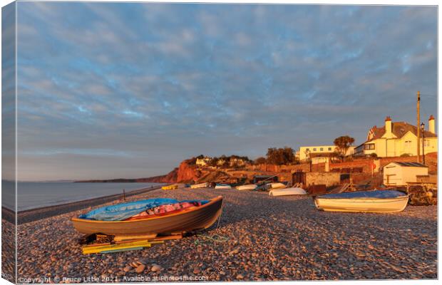 Fishing boats at Budleigh Canvas Print by Bruce Little