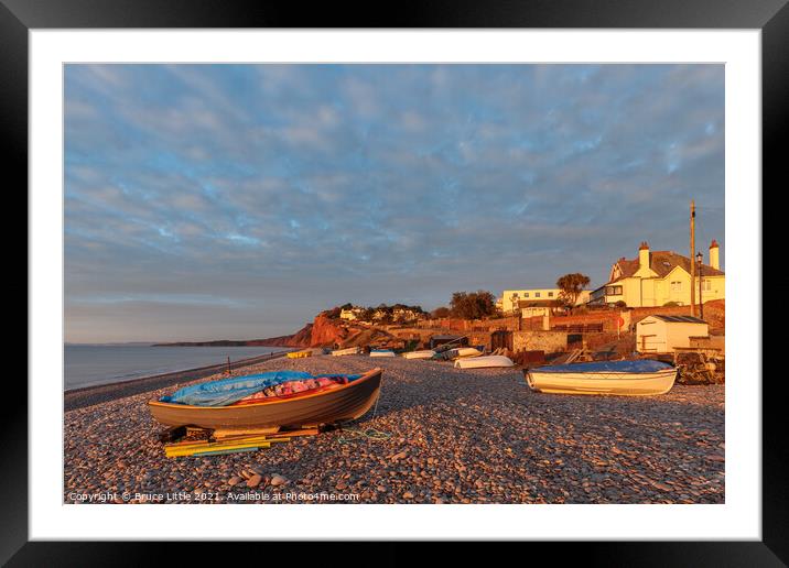 Fishing boats at Budleigh Framed Mounted Print by Bruce Little