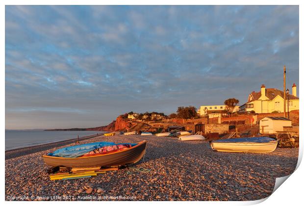 Fishing boats at Budleigh Print by Bruce Little