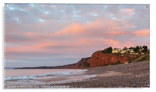 Pre-dawn glow at Budleigh Salterton Acrylic by Bruce Little