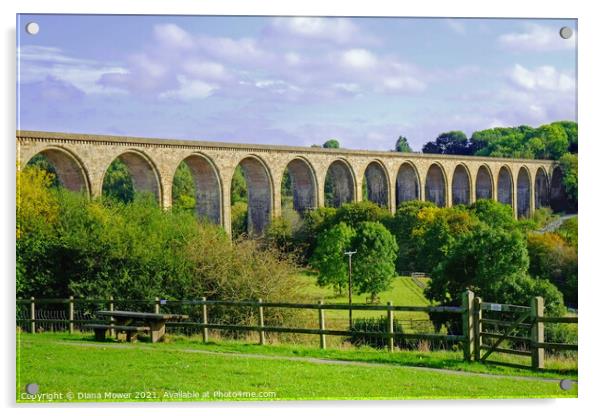 Cefn Viaduct Llangollen Acrylic by Diana Mower