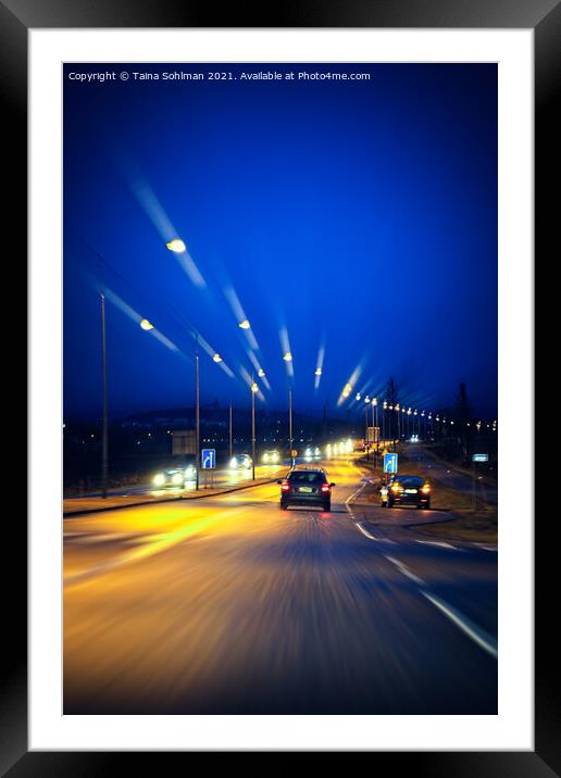 Evening Traffic Framed Mounted Print by Taina Sohlman