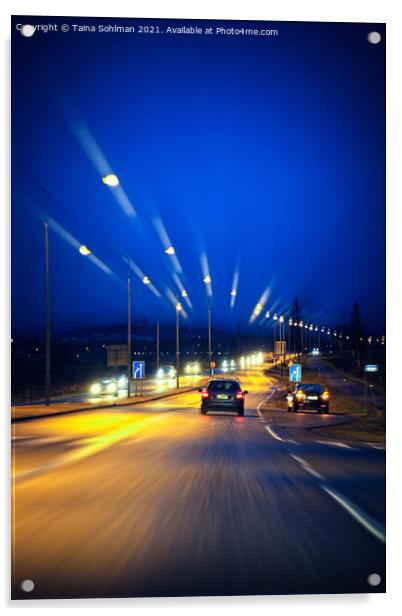 Evening Traffic Acrylic by Taina Sohlman