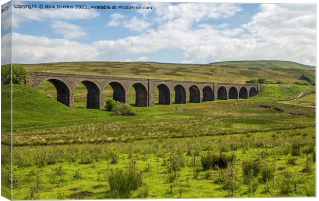 Garsdale Dandry Mire Viaduct in Cumbria Canvas Print by Nick Jenkins