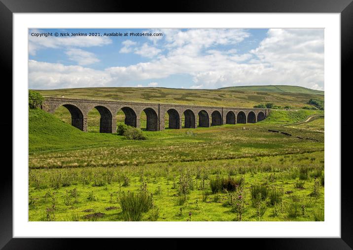 Garsdale Dandry Mire Viaduct in Cumbria Framed Mounted Print by Nick Jenkins