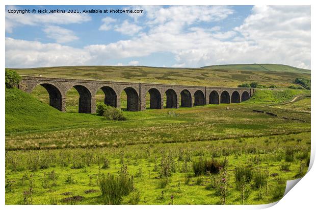 Garsdale Dandry Mire Viaduct in Cumbria Print by Nick Jenkins