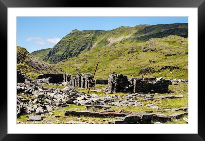 Rhosydd Slate Quarry and Cnicht Snowdonia Wales Framed Mounted Print by Pearl Bucknall
