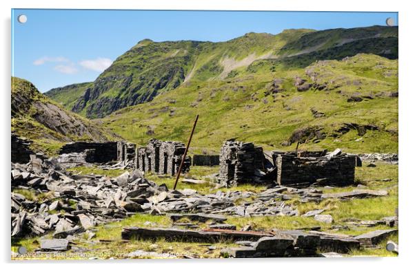 Rhosydd Slate Quarry and Cnicht Snowdonia Wales Acrylic by Pearl Bucknall