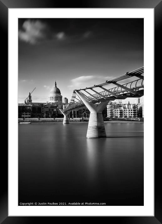 The Millennium bridge, River Thames, London Framed Mounted Print by Justin Foulkes