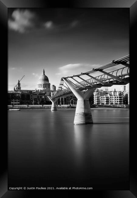 The Millennium bridge, River Thames, London Framed Print by Justin Foulkes