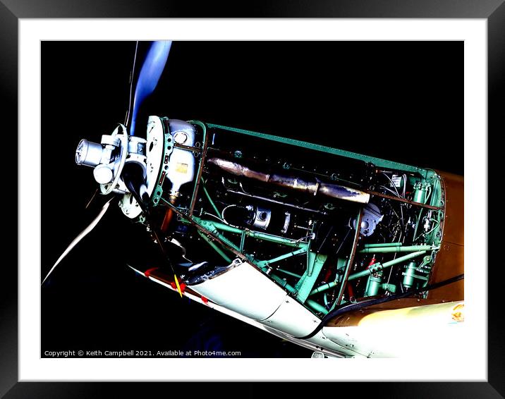 RAF Spitfire Merlin Engine Framed Mounted Print by Keith Campbell