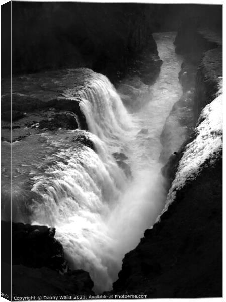 The Gullfloss Waterfall in Iceland Canvas Print by Danny Wallis