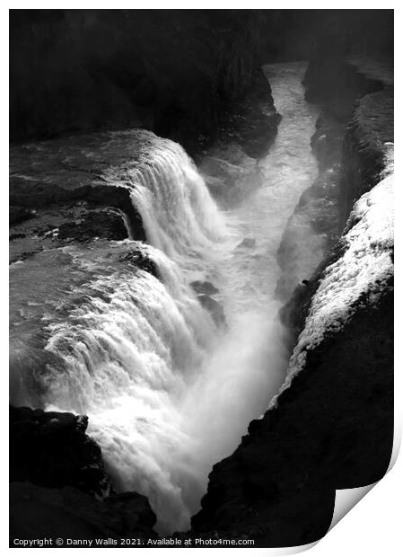 The Gullfloss Waterfall in Iceland Print by Danny Wallis