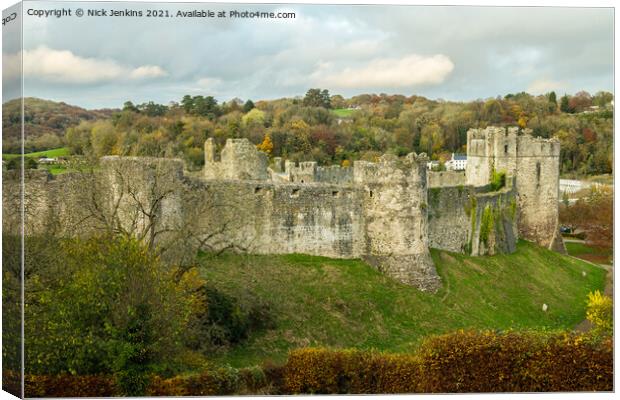 Chepstow Castle Bordering England and Wales Canvas Print by Nick Jenkins