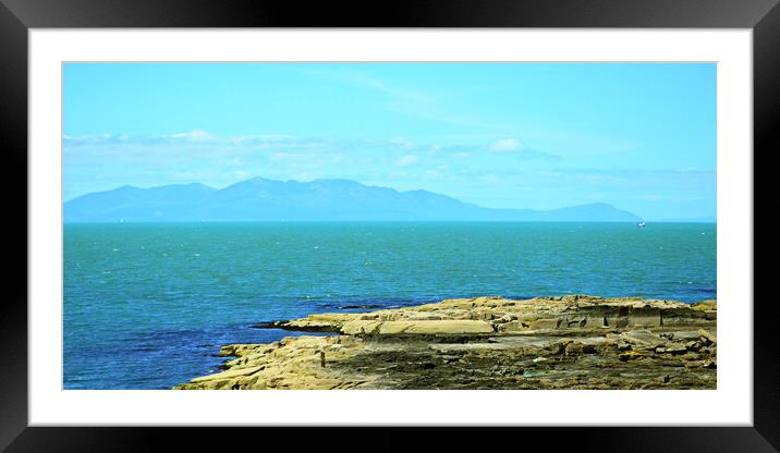 Rocky Troon view of Arran Framed Mounted Print by Allan Durward Photography