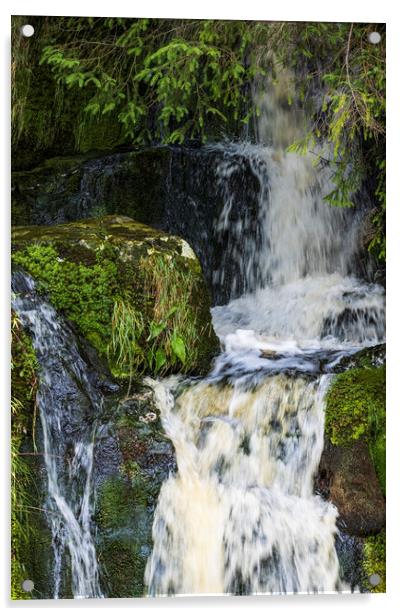 Waterfall Glenmalure Wicklow Ireland Acrylic by Phil Crean