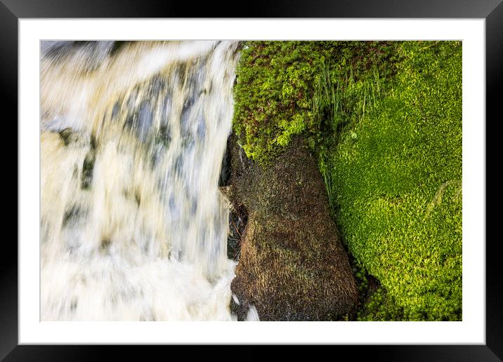 Waterfall moss abstract Ireland Framed Mounted Print by Phil Crean
