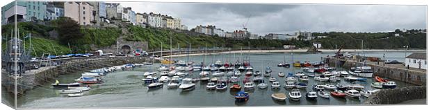 Panoramic View of Tenby Harbour Canvas Print by Steve Purnell