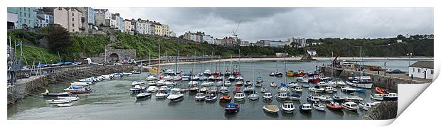 Panoramic View of Tenby Harbour Print by Steve Purnell