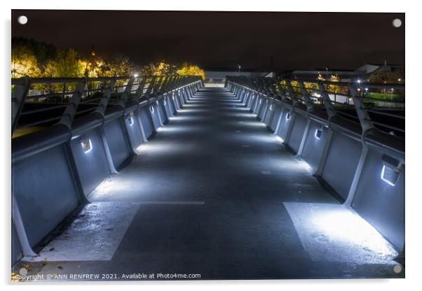 Millenium Bridge Glasgow. Acrylic by ANN RENFREW