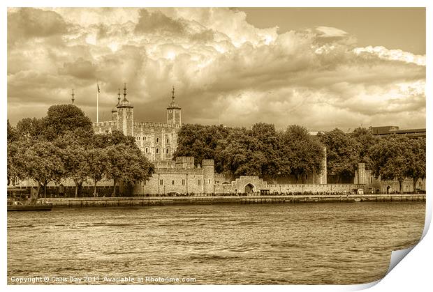Tower of London Print by Chris Day