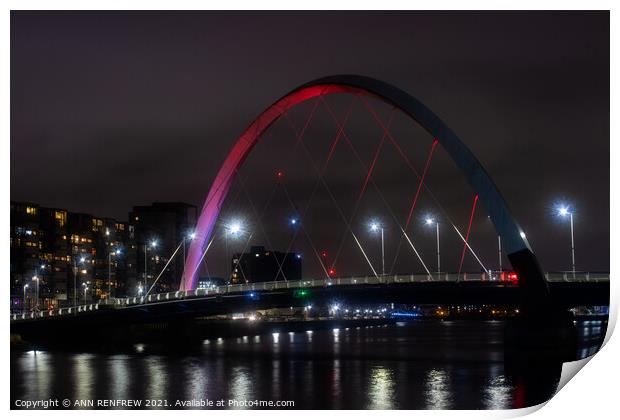 The Glasgow Squinty Bridge Print by ANN RENFREW