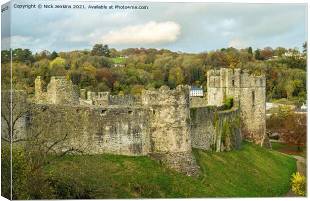 Chepstow Castle Chepstow Monmouthshire  Canvas Print by Nick Jenkins