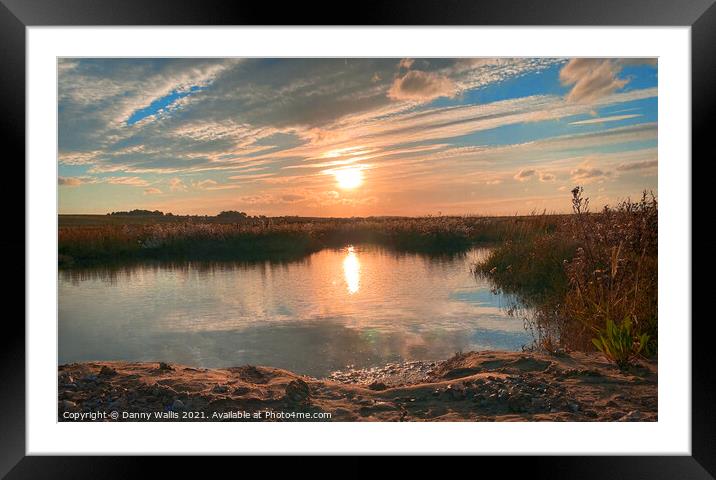 Sunset Reflection in Allhallows, Kent  Framed Mounted Print by Danny Wallis