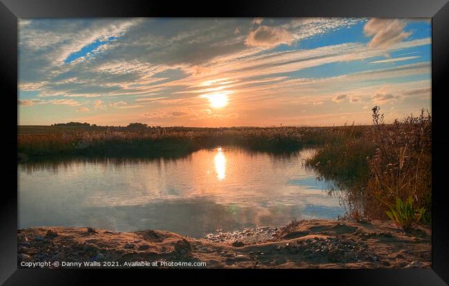 Sunset Reflection in Allhallows, Kent  Framed Print by Danny Wallis