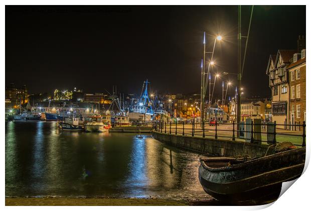 Peaceful stillness of Scarborough Harbour Print by Ron Ella