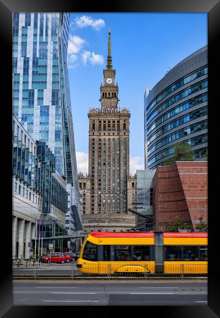 Warsaw City Downtown In Poland Framed Print by Artur Bogacki