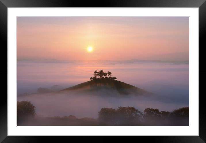 Hill in the Mist Framed Mounted Print by David Neighbour